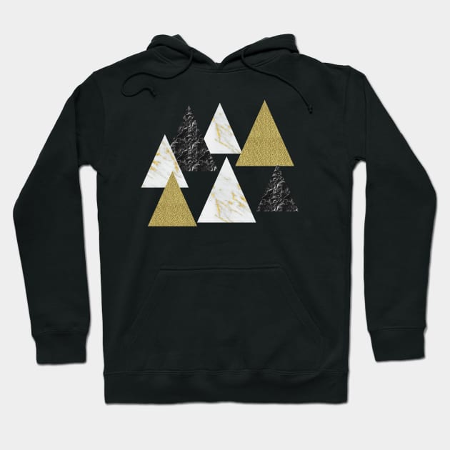 Golden shimmer geometric triangles Hoodie by marbleco